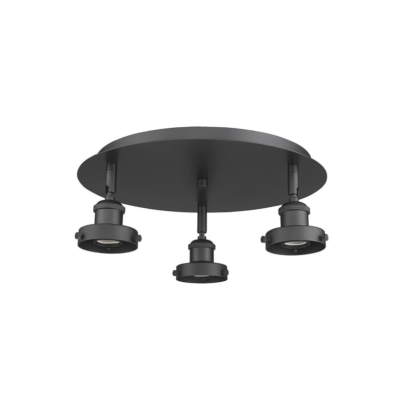 Innovations 916-3C-BK Three Light Flush Mount, Matte Black