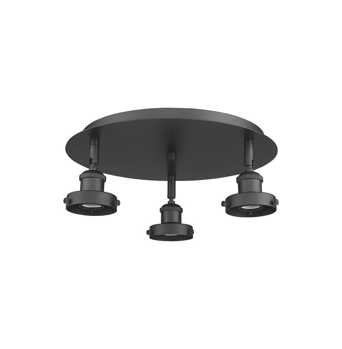 Innovations 916-3C-BK Three Light Flush Mount, Matte Black