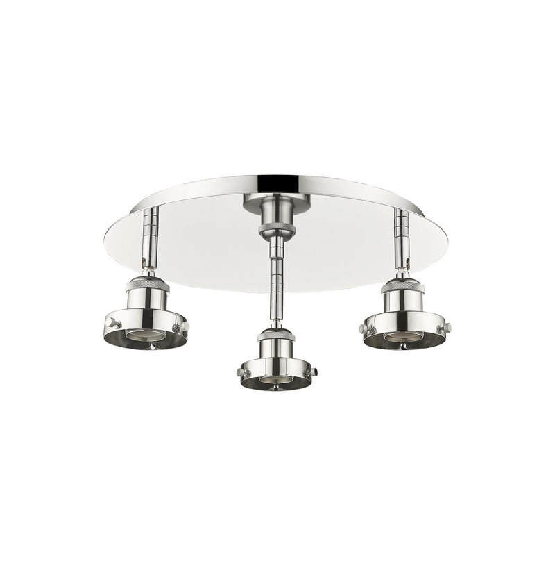 Innovations 916-3C-PN Three Light Flush Mount, Polished Nickel