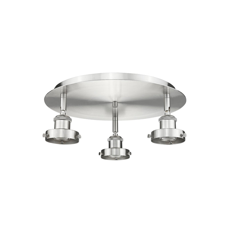 Innovations 916-3C-SN Three Light Flush Mount, Satin Nickel