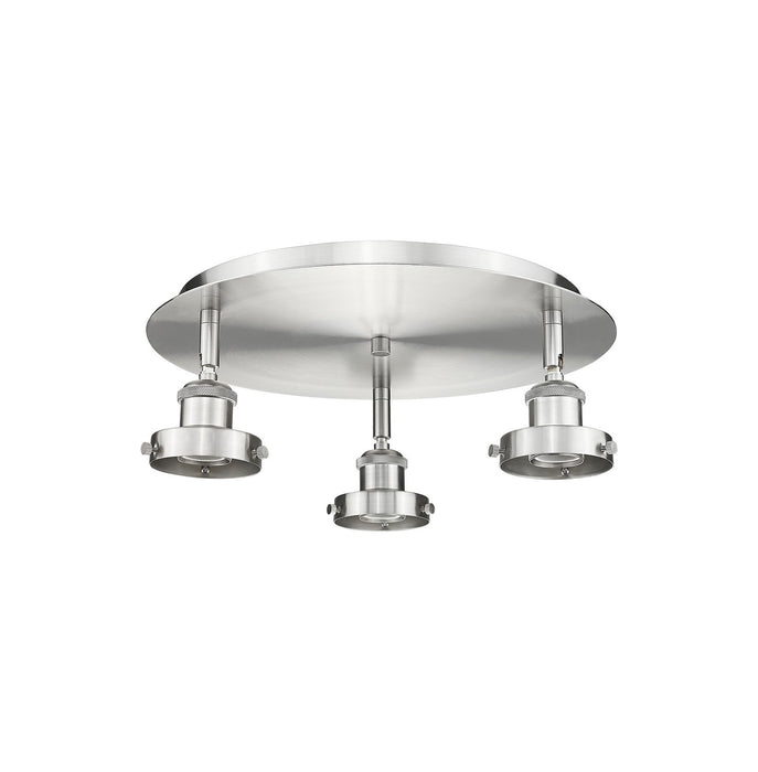Innovations 916-3C-SN Three Light Flush Mount, Satin Nickel