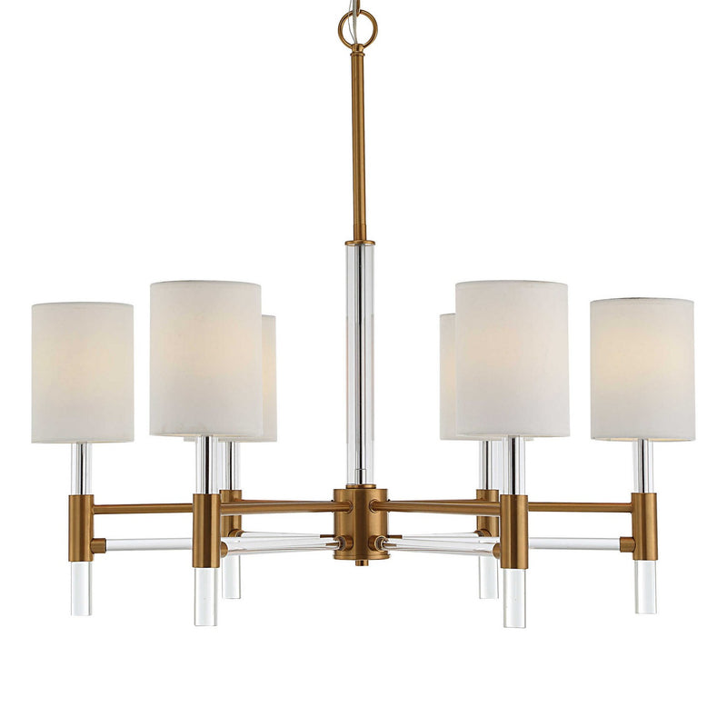 Uttermost 21380 Six Light Chandelier, Warm Brass
