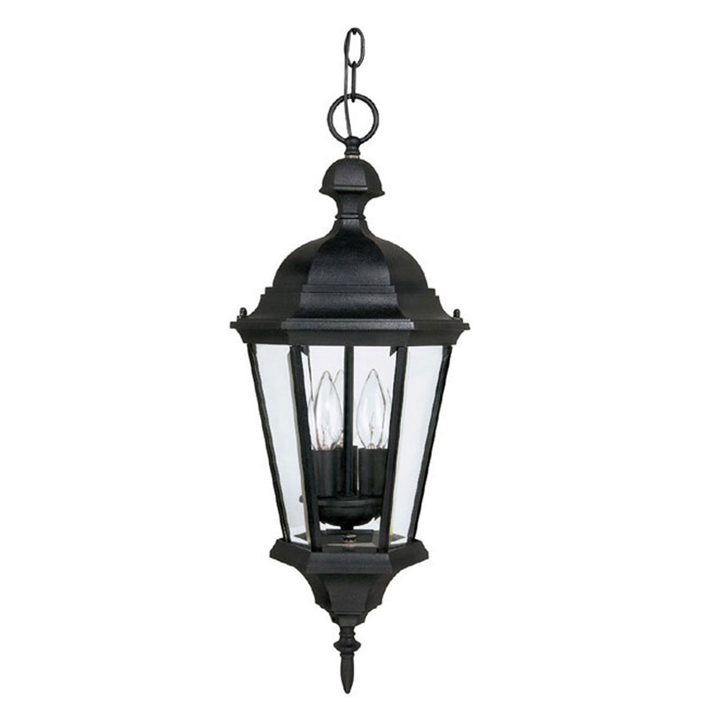 Capital Lighting 9724BK Three Light Outdoor Hanging Lantern, Black