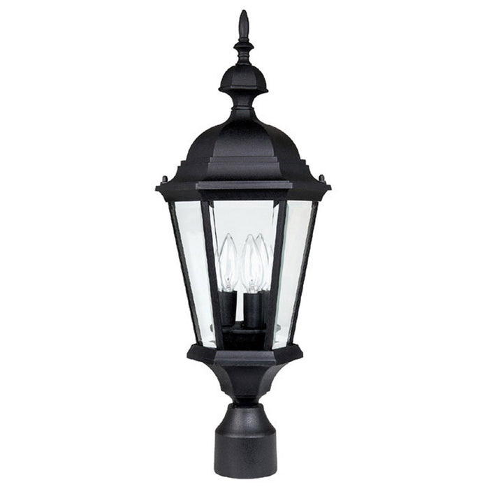 Capital Lighting 9725BK Three Light Outdoor Post Lantern, Black