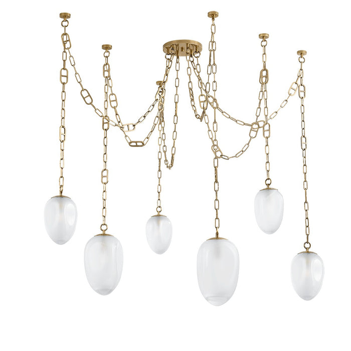 Corbett Lighting 464-61-VB Six Light Chandelier, Vintage Brass