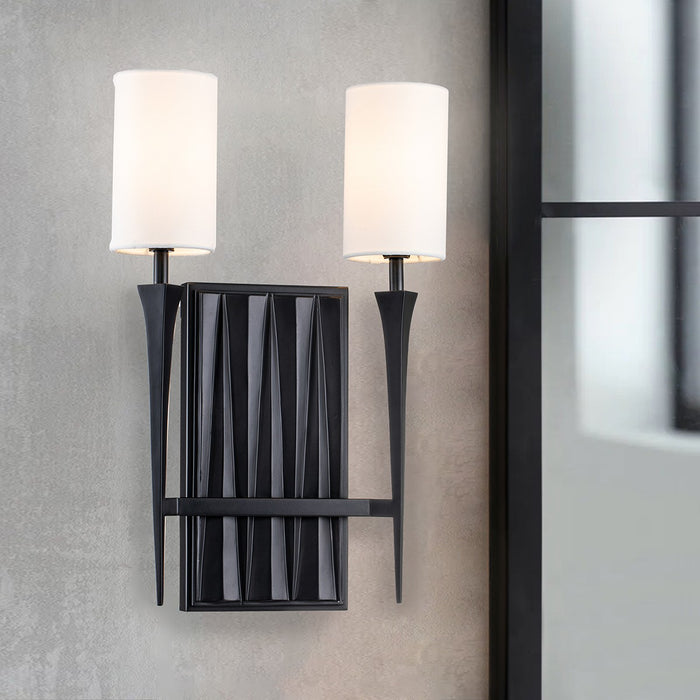 Lucas + McKearn SC10506BLK-2 Two Light Wall Sconce, Matte Black