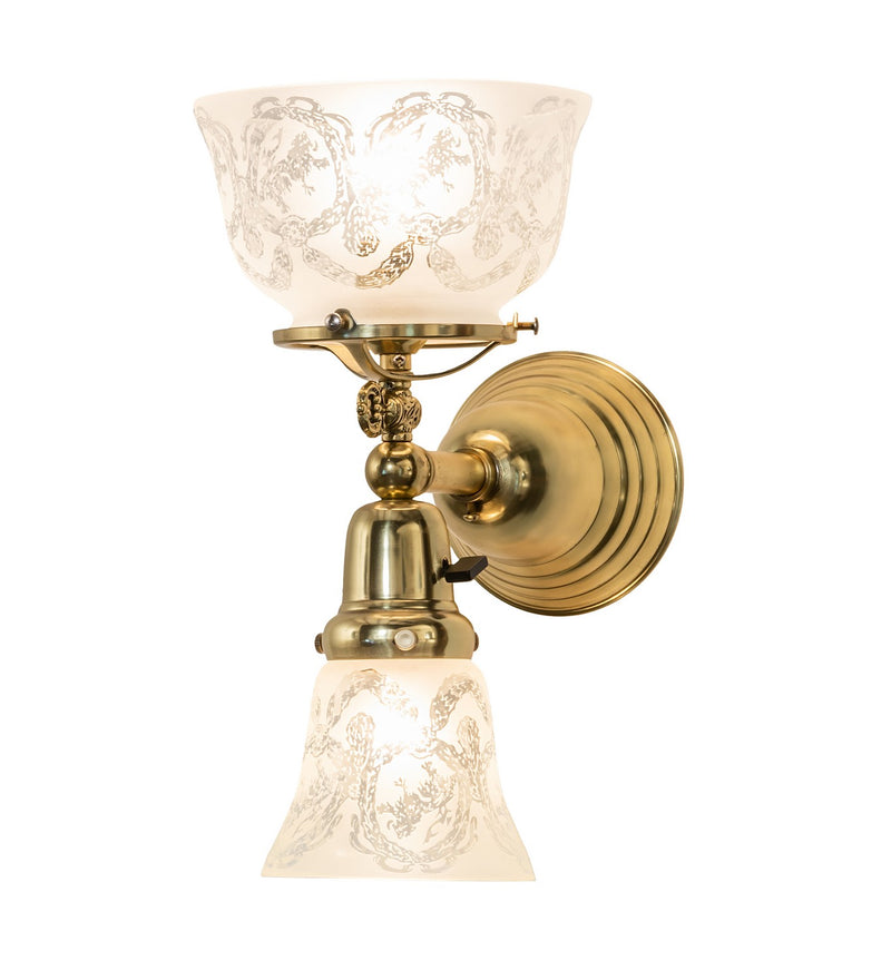 Meyda Tiffany 272416 Two Light Wall Sconce, Polished Brass