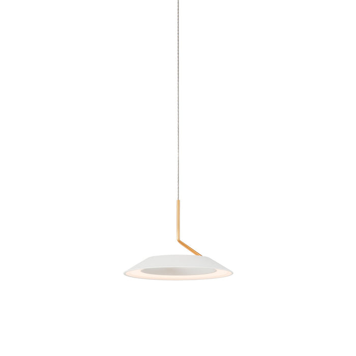 Koncept RYP-S1-SW-MWG LED Pendant, Matte White With Gold