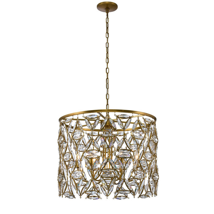 Allegri 039556-062-FR001 Six Light Pendant, True Brass