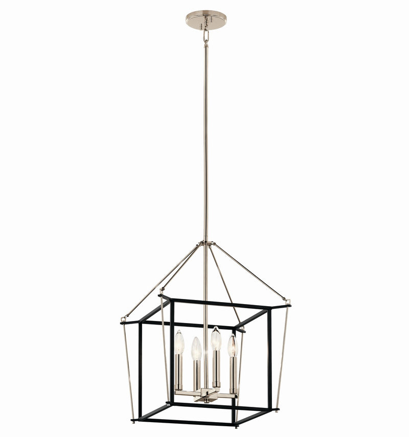 Kichler 52626PN Four Light Foyer Pendant, Polished Nickel