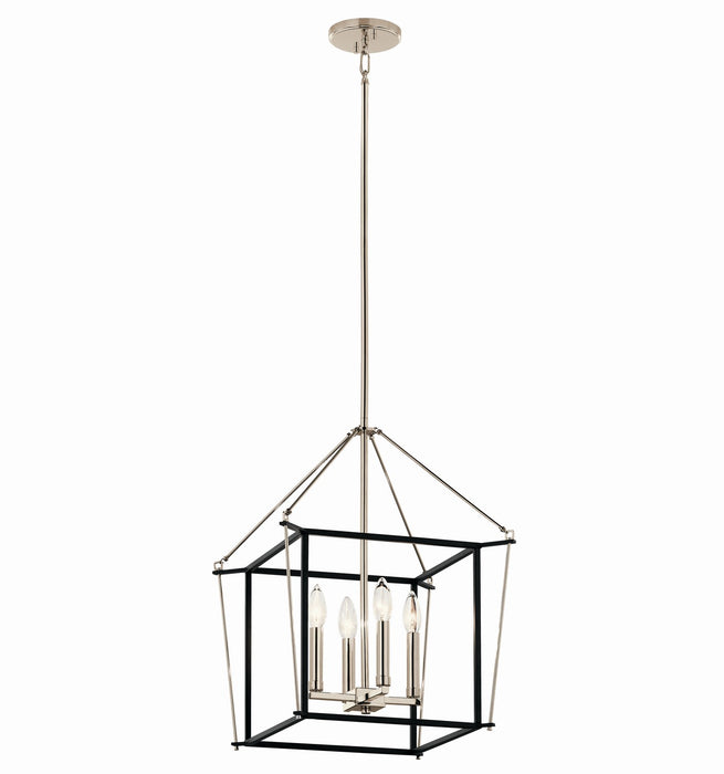 Kichler 52626PN Four Light Foyer Pendant, Polished Nickel