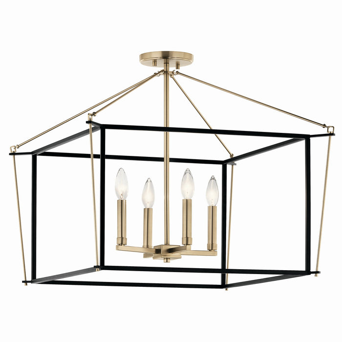 Kichler 52632CPZ Four Light Semi Flush Mount, Champagne Bronze