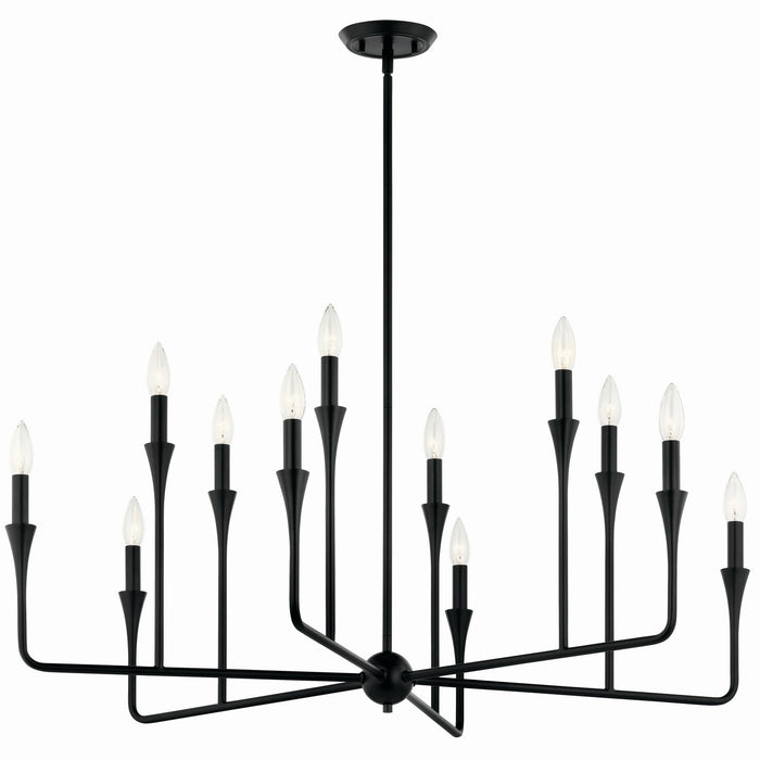 Kichler 52692BK 12 Light Chandelier, Black