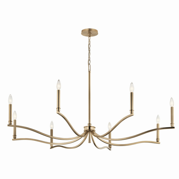 Kichler 52697CPZ Eight Light Chandelier, Champagne Bronze