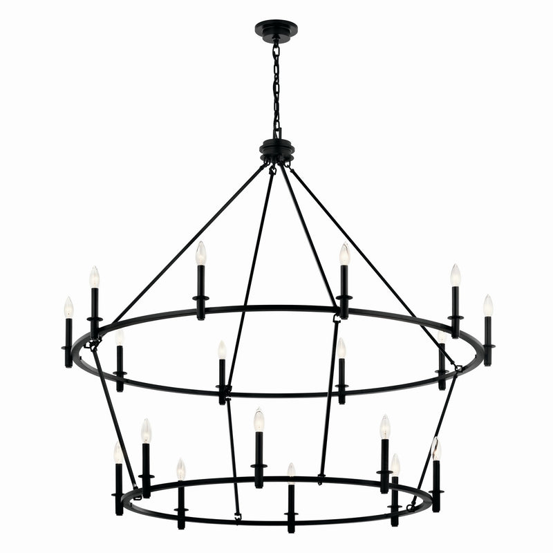 Kichler 52708BK 18 Light Chandelier, Black