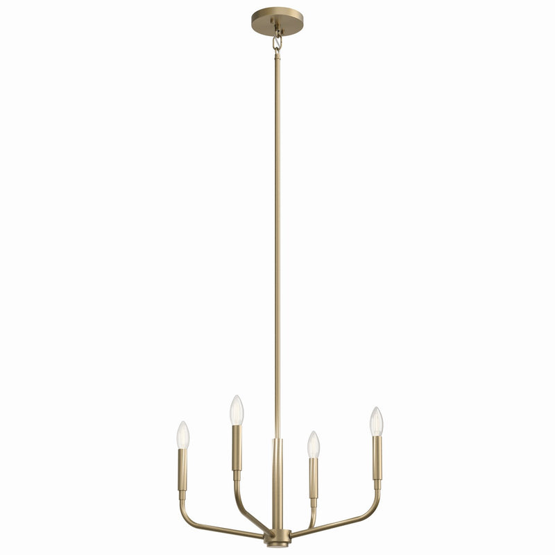 Kichler 52716CPZ Four Light Chandelier/Semi Flush Mount, Champagne Bronze
