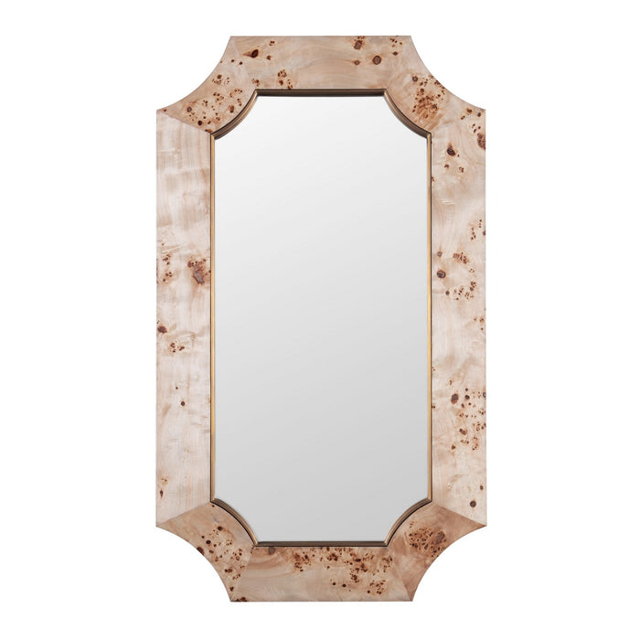 Varaluz 449MI26B Wall Mirror, Poplar Burl/Weathered Brass