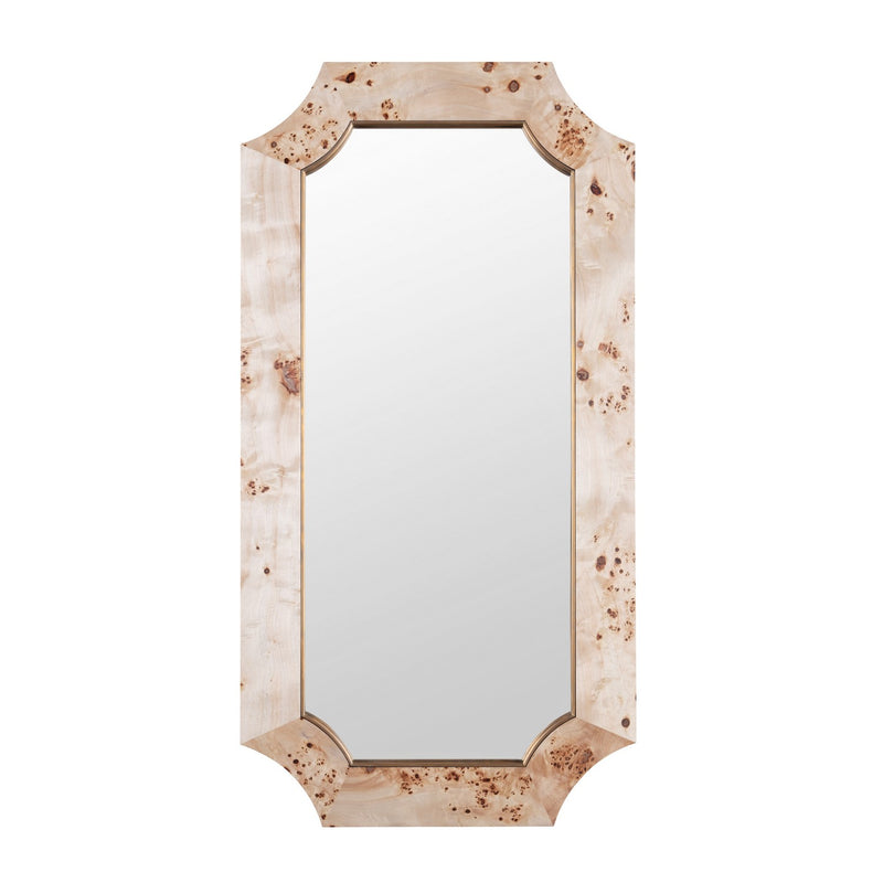 Varaluz 449MI28B Wall Mirror, Poplar Burl/Weathered Brass