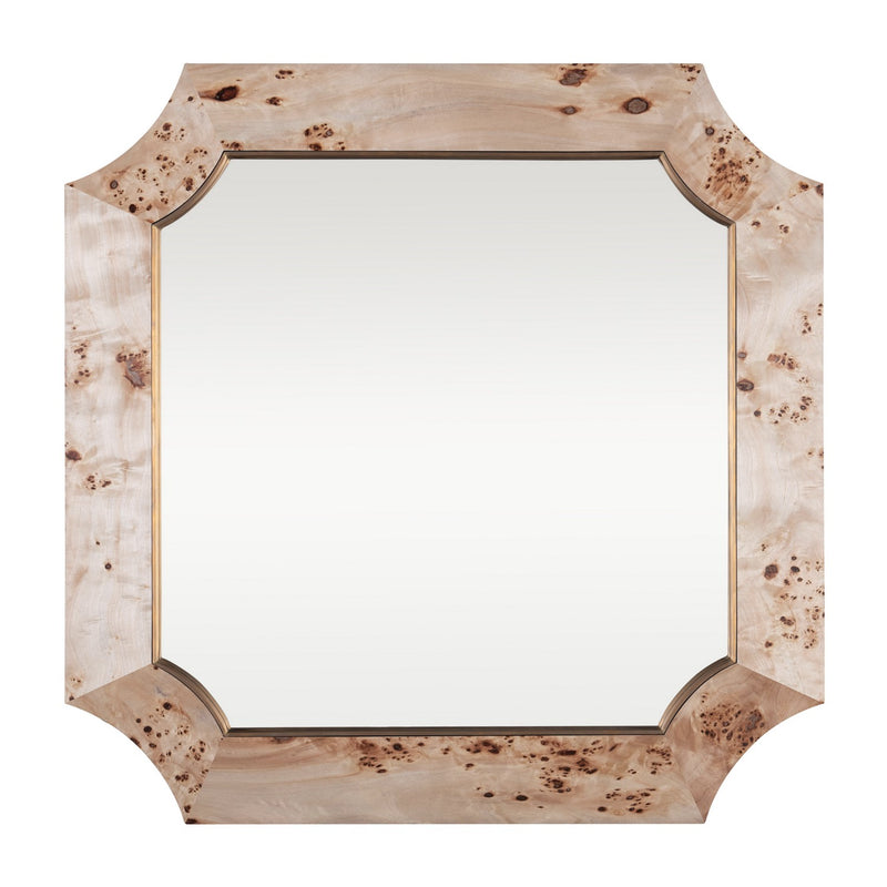 Varaluz 449MI36B Wall Mirror, Poplar Burl/Weathered Brass