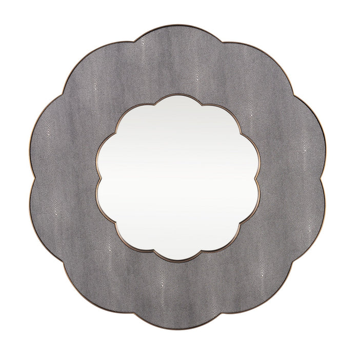 Varaluz 453MI36A Wall Mirror, Gray Shagreen/Weathered Brass