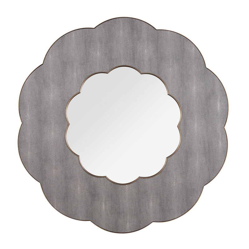 Varaluz 453MI54A Wall Mirror, Gray Shagreen/Weathered Brass