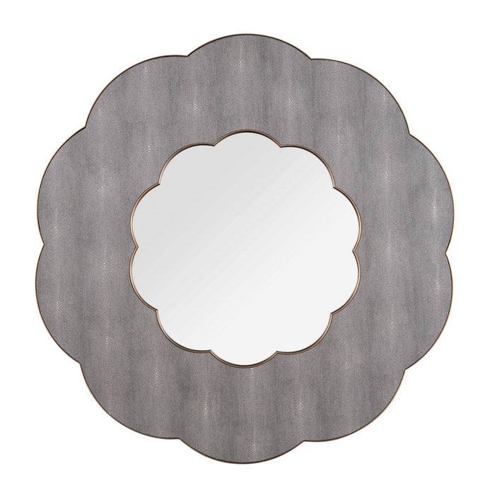 Varaluz 453MI54A Wall Mirror, Gray Shagreen/Weathered Brass