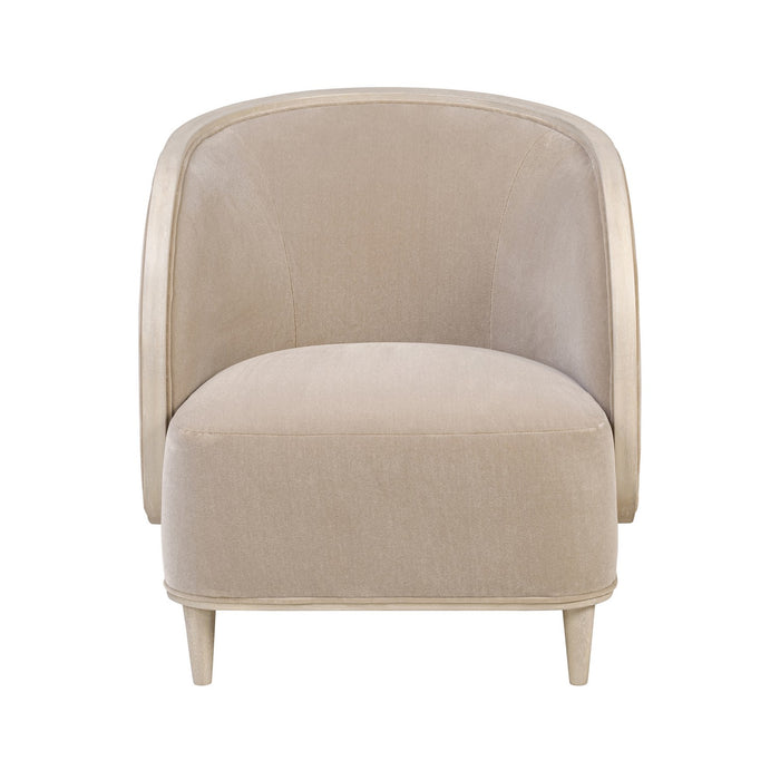 Varaluz 510CH28A Accent Chair, Ash Blond/Mushroom Mohair