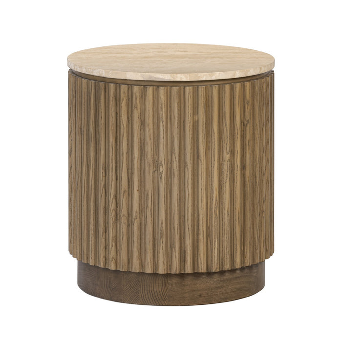 Varaluz 511TA18A Side Table, Harvest Oak/Mushroom Oak