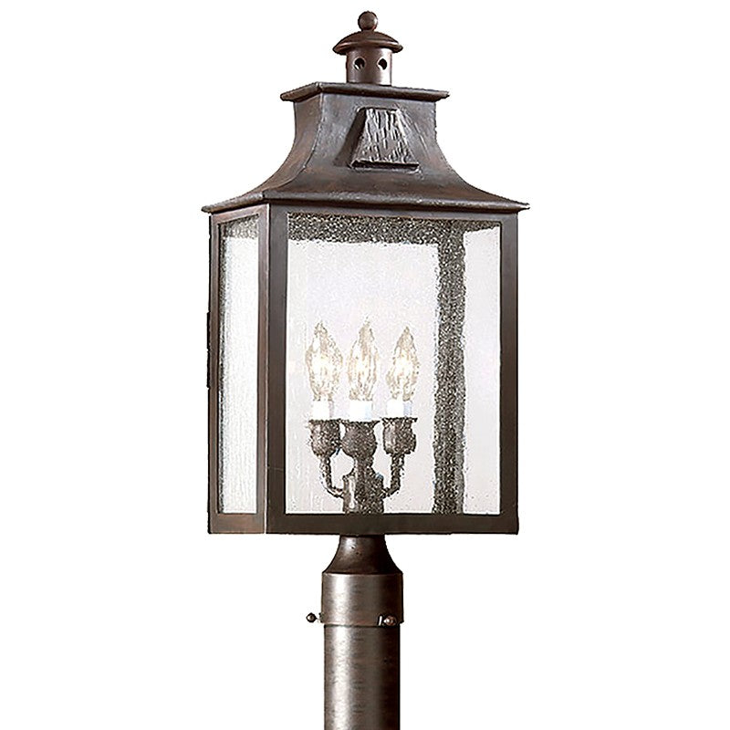 Troy Lighting P9006-SFB Three Light Post Lantern, Soft Off Black