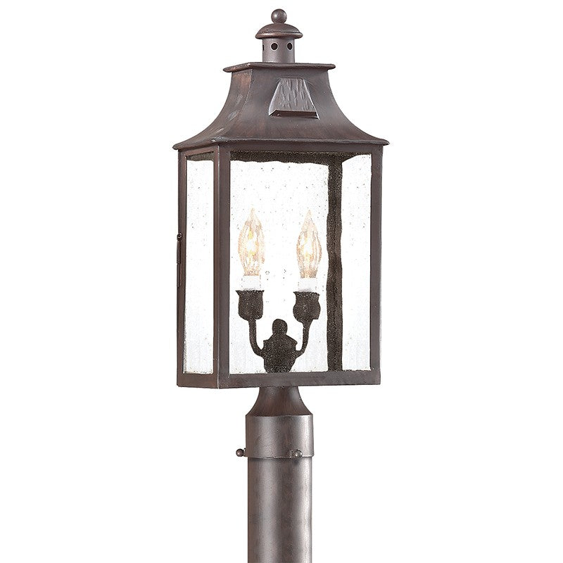 Troy Lighting P9003-SFB Two Light Post Lantern, Soft Off Black