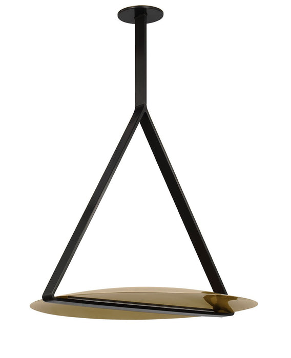 Visual Comfort Modern PBPD35127BZ/NB LED Pendant, Dark Bronze/Natural Brass