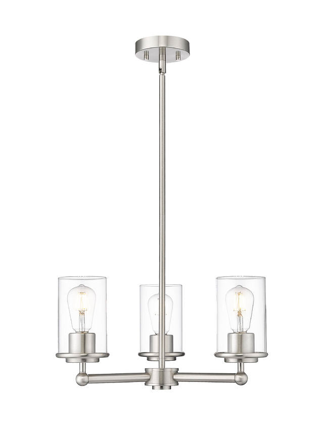 Z-Lite 742-3BN Three Light Chandelier, Brushed Nickel