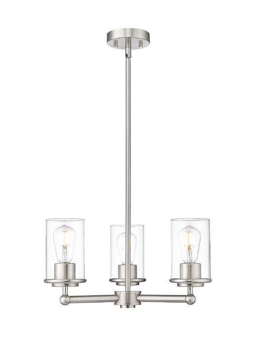Z-Lite 742-3BN Three Light Chandelier, Brushed Nickel