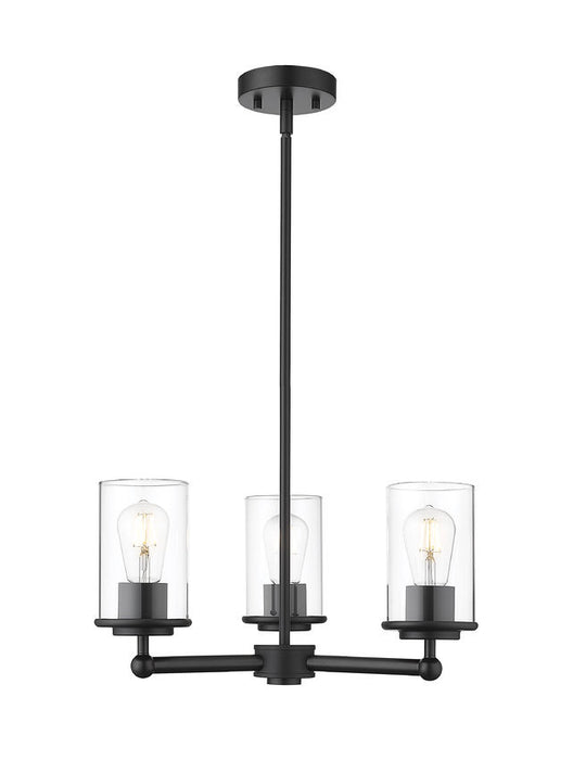 Z-Lite 742-3MB Three Light Chandelier, Matte Black