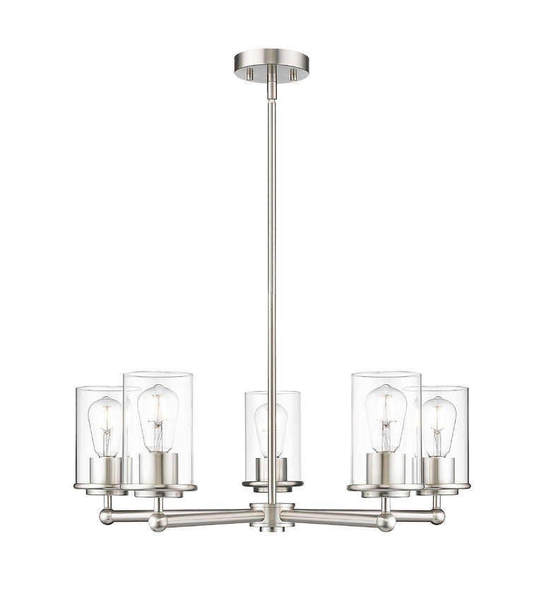 Z-Lite 742-5BN Five Light Chandelier, Brushed Nickel