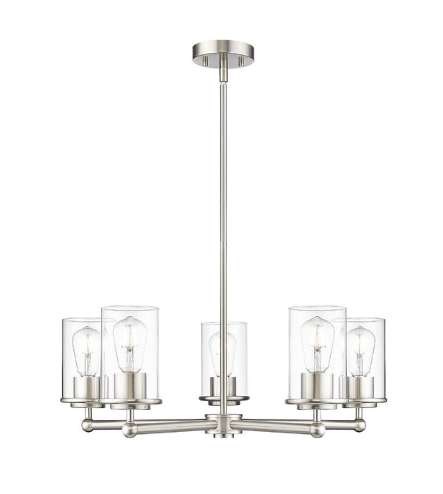 Z-Lite 742-5BN Five Light Chandelier, Brushed Nickel