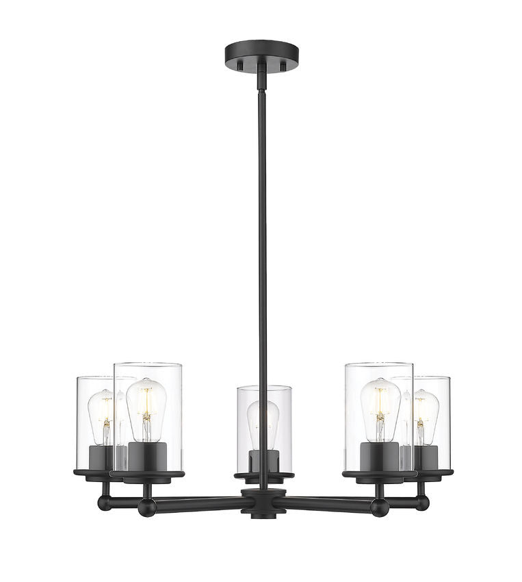 Z-Lite 742-5MB Five Light Chandelier, Matte Black