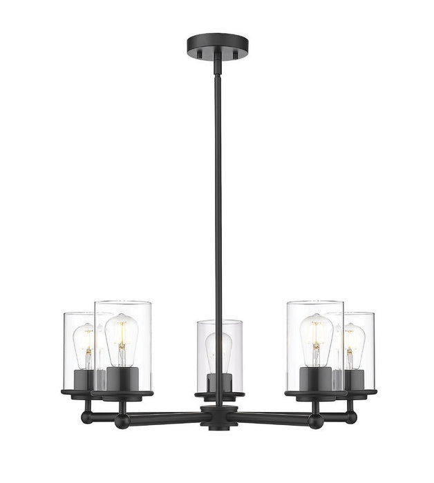 Z-Lite 742-5MB Five Light Chandelier, Matte Black
