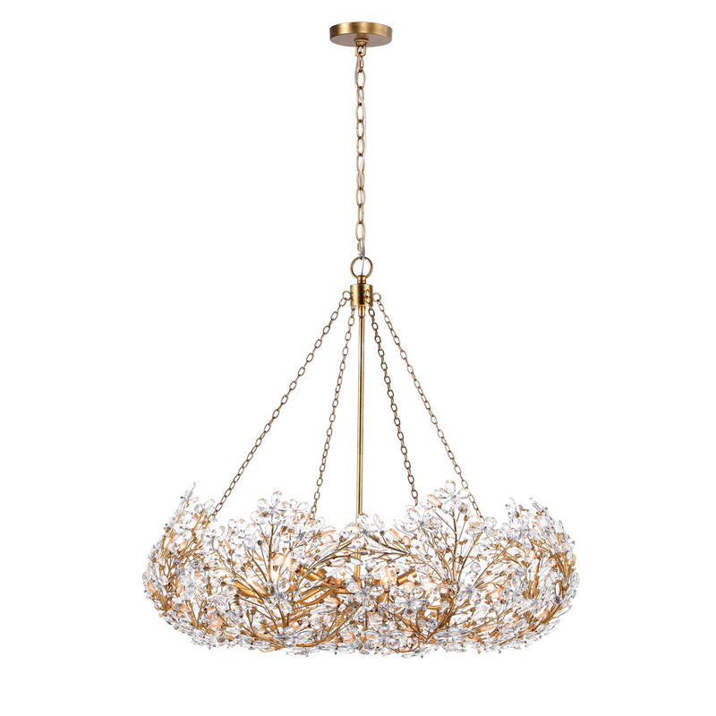 Terracotta Designs H24108-12 12 Light Chandelier, Antique Brass