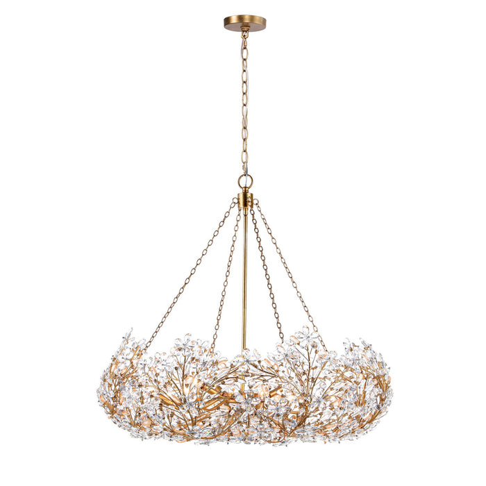 Terracotta Designs H24108-12 12 Light Chandelier, Antique Brass