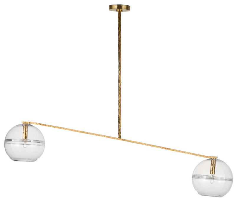 Visual Comfort Modern SLCH356CPAB-L LED Chandelier, Polished Antique Brass