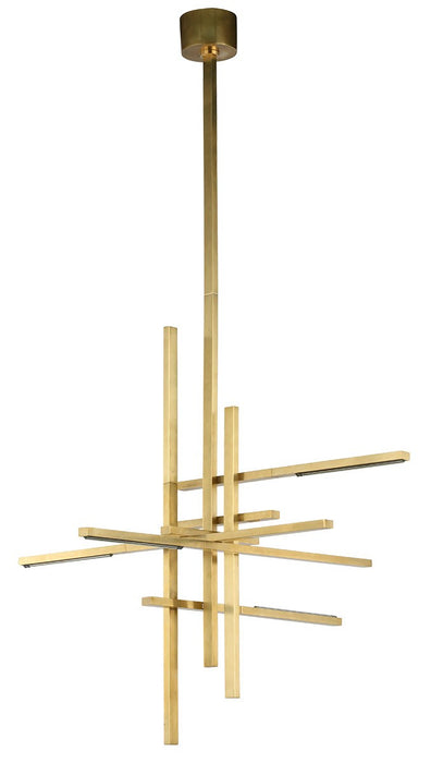 Visual Comfort Modern SLCH56127CCHAB LED Chandelier, Hand Rubbed Antique Brass