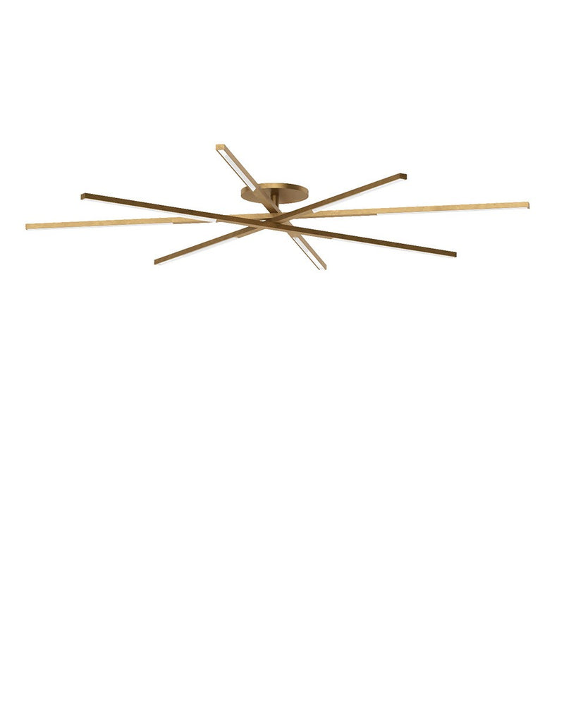 Visual Comfort Modern SLFM56627CCHAB LED Flush Mount, Hand Rubbed Antique Brass