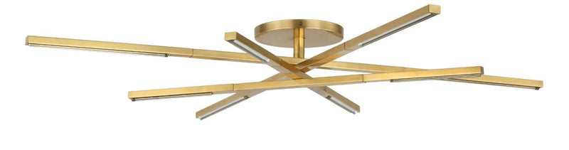 Visual Comfort Modern SLFM56727CCHAB LED Flush Mount, Hand Rubbed Antique Brass