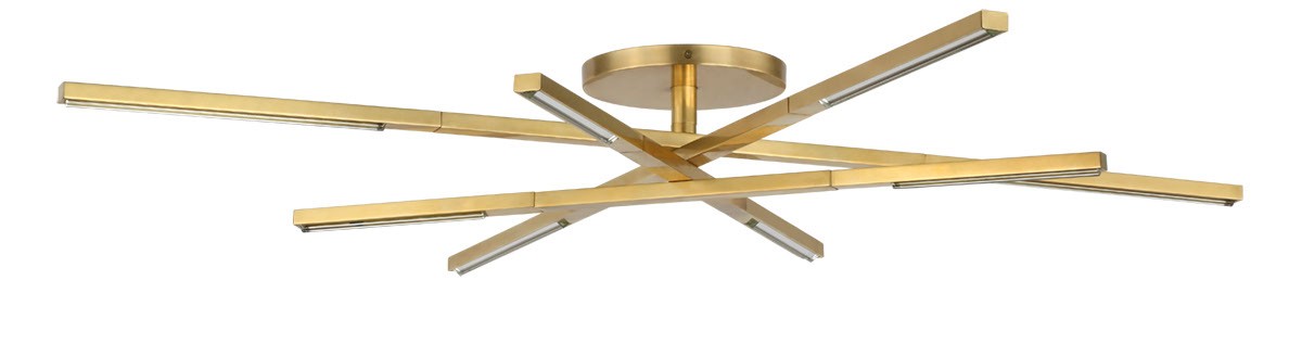 Visual Comfort Modern SLFM56727CCHAB LED Flush Mount, Hand Rubbed Antique Brass