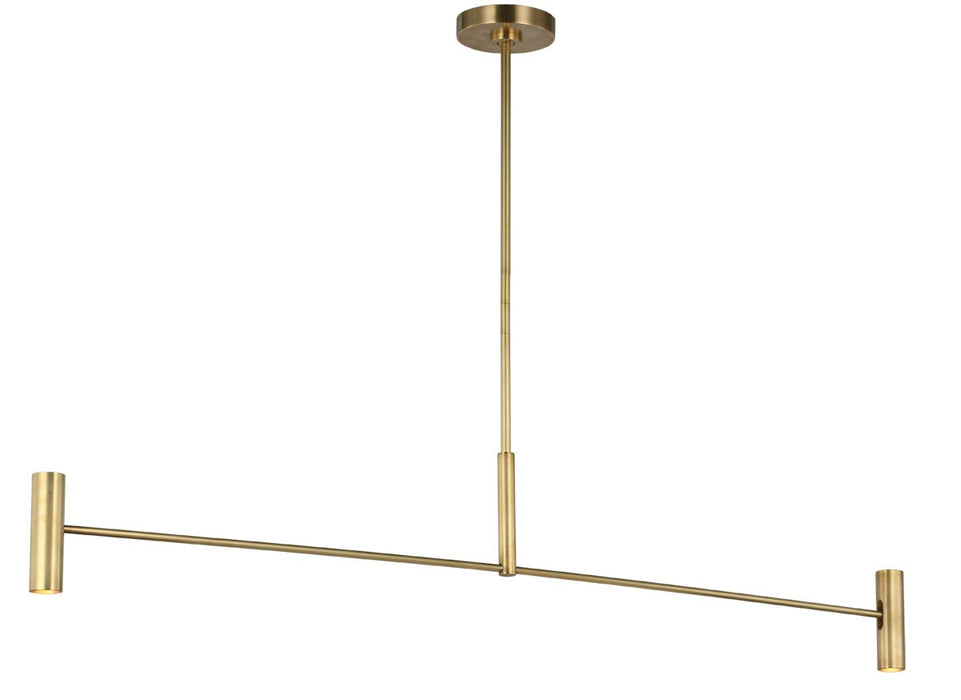 Visual Comfort Modern SLLS57130HAB LED Linear Chandelier, Hand Rubbed Antique Brass
