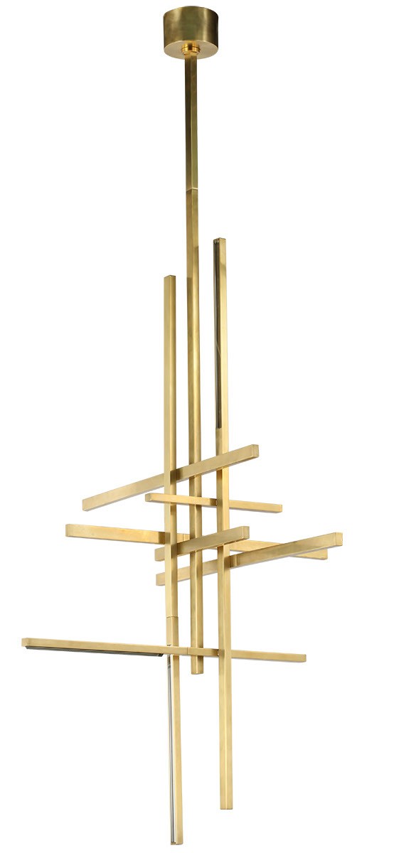 Visual Comfort Modern SLPD56327CCHAB LED Pendant, Hand Rubbed Antique Brass