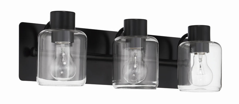Craftmade 17720FB3 Three Light Vanity, Flat Black