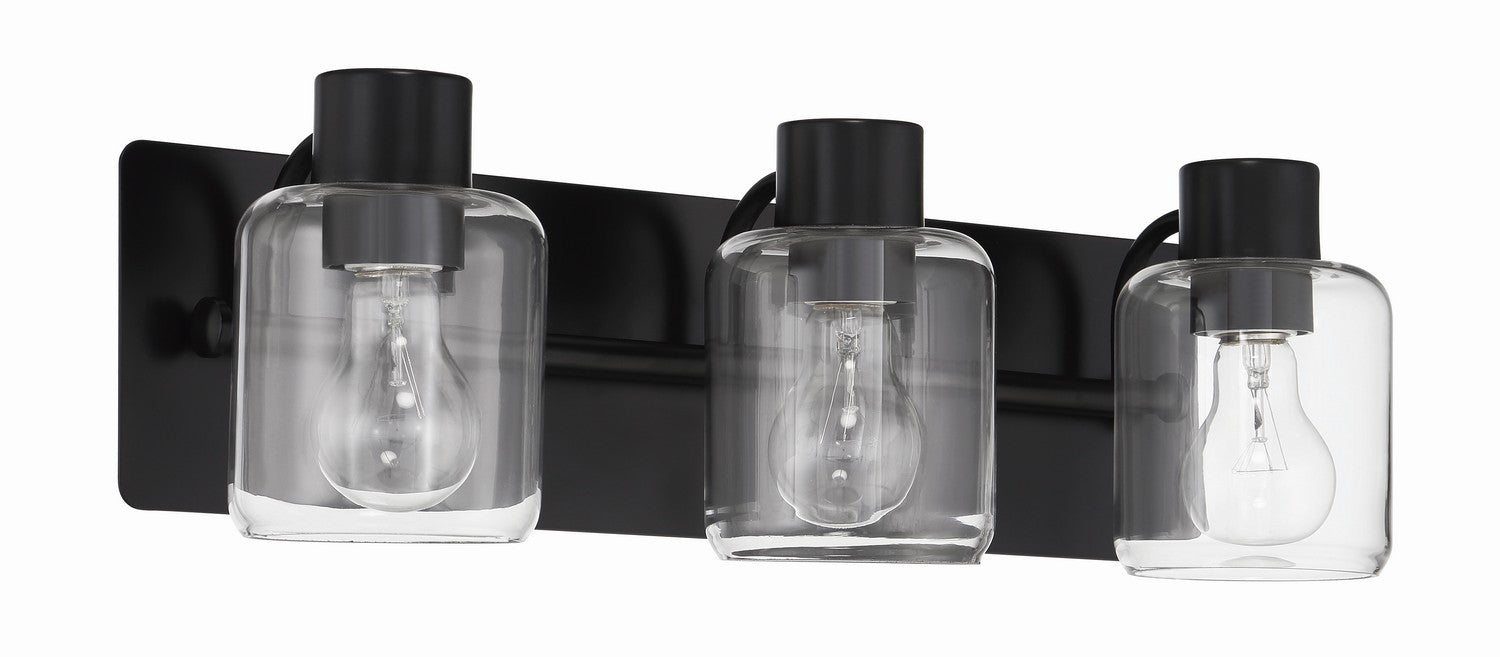 Craftmade 17720FB3 Three Light Vanity, Flat Black