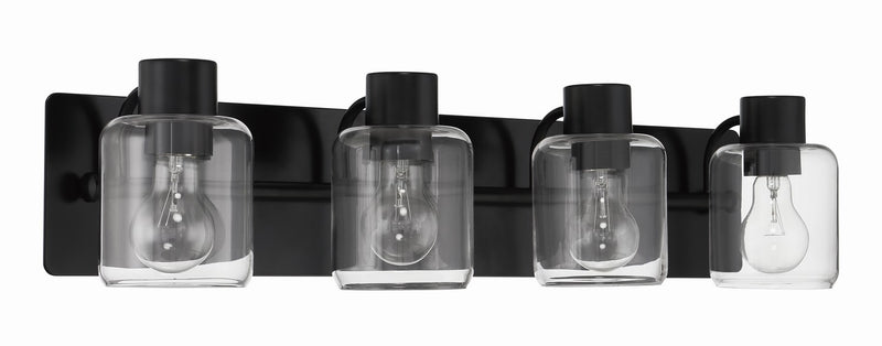 Craftmade 17728FB4 Four Light Vanity, Flat Black